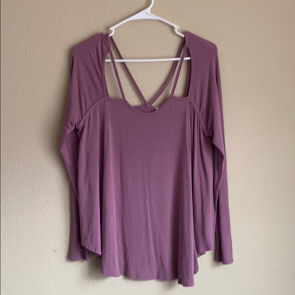 Silence+Noise light purple top with detailed neck
